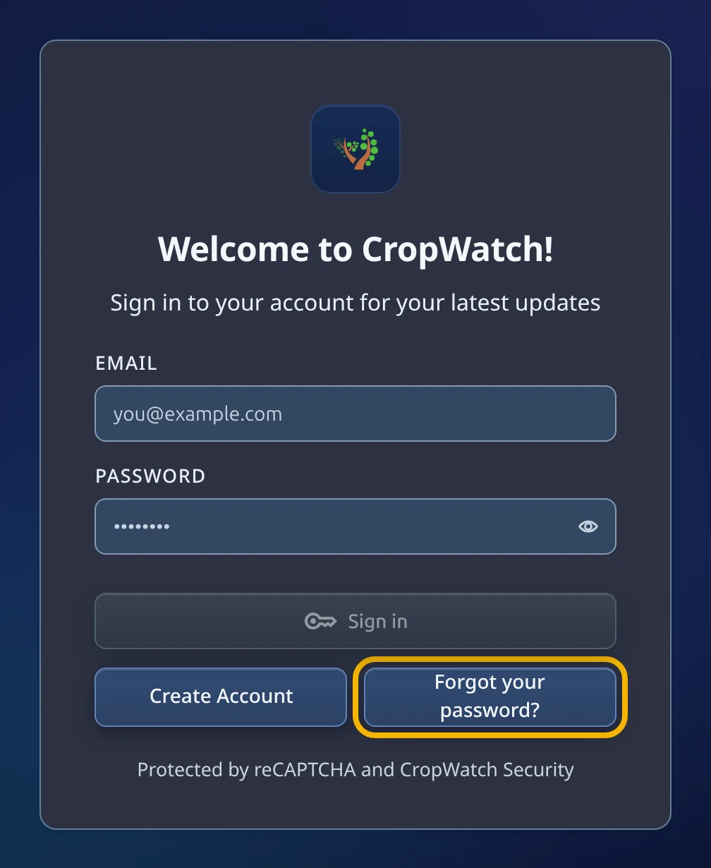Resetting your password